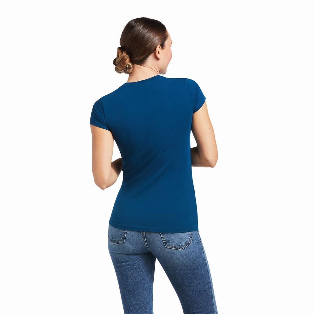 Blue Ariat Since 1993 Women's Tops | QGBR70923