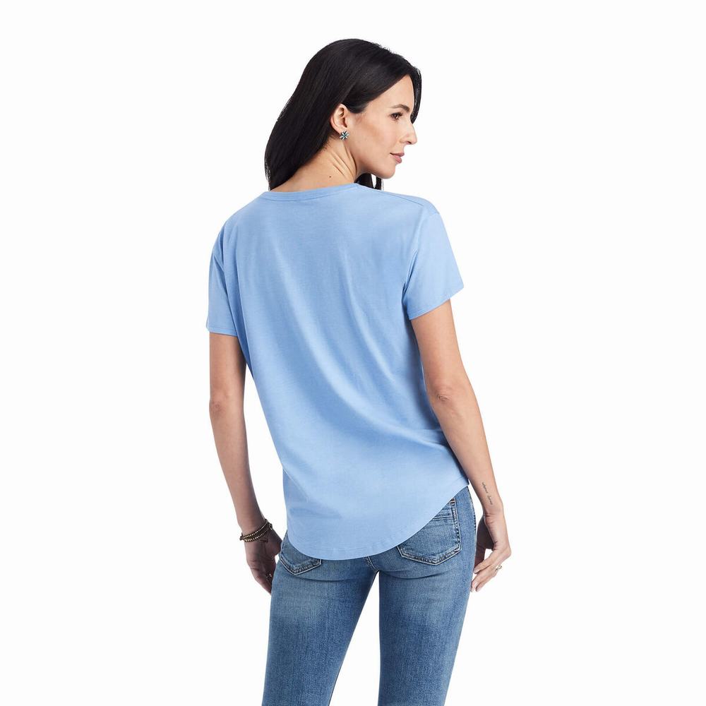 Blue Ariat Sunset Arc Women's Tops | AZSF49053