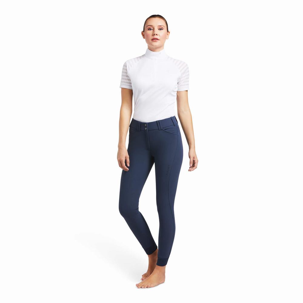 Blue Ariat Tri Factor Grip Women's Pants | XFUZ07496