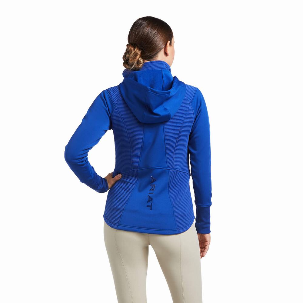 Blue Ariat Wilde Full Zip Women's Hoodies | CWXN14576