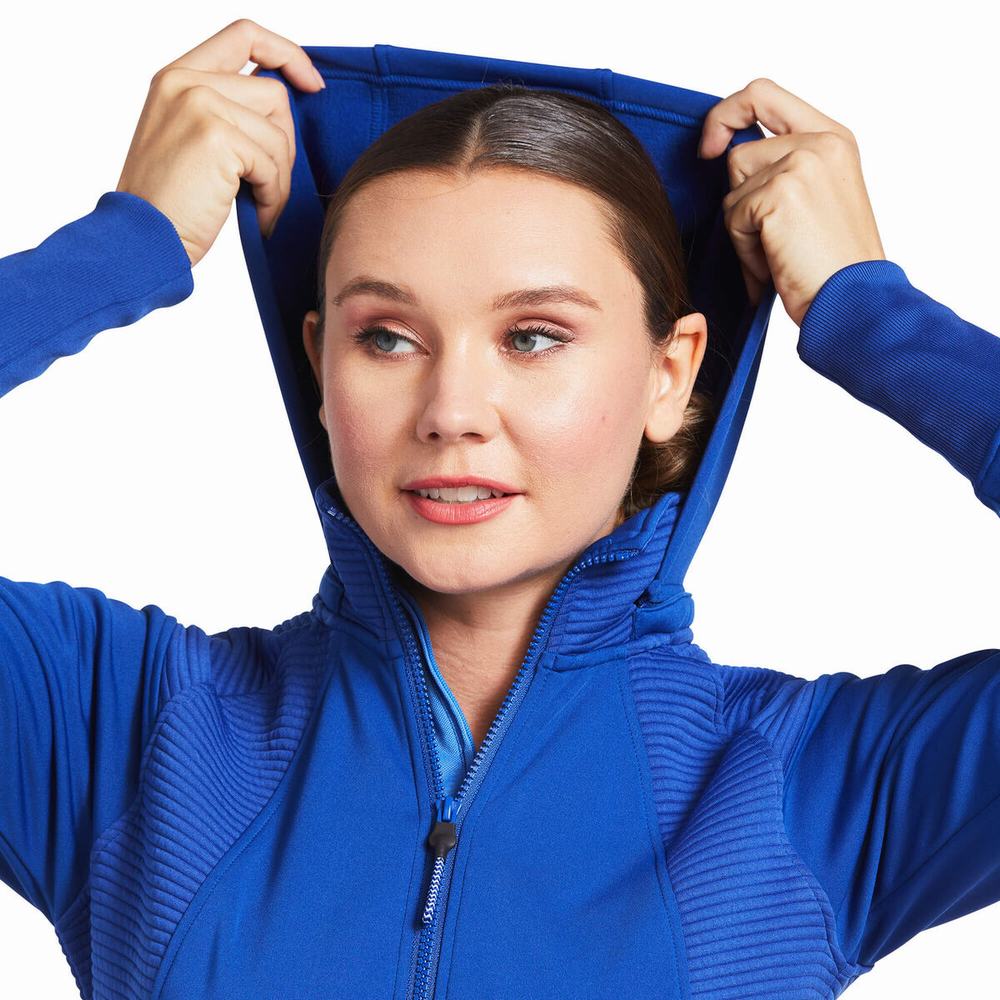 Blue Ariat Wilde Full Zip Women's Hoodies | CWXN14576