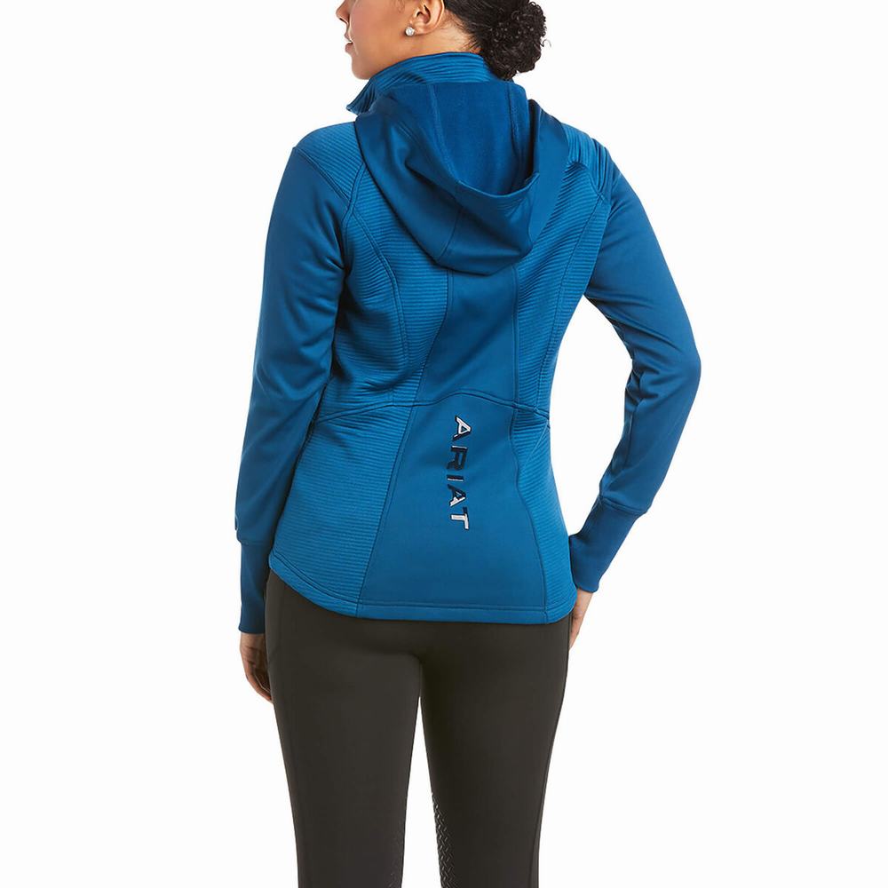 Blue Ariat Wilde Full Zip Women's Hoodies | UPFX87416