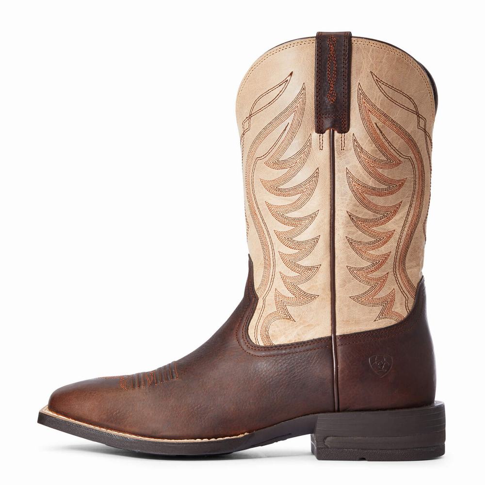 Brown Ariat Amos Men's Western Boots | VDRO21368