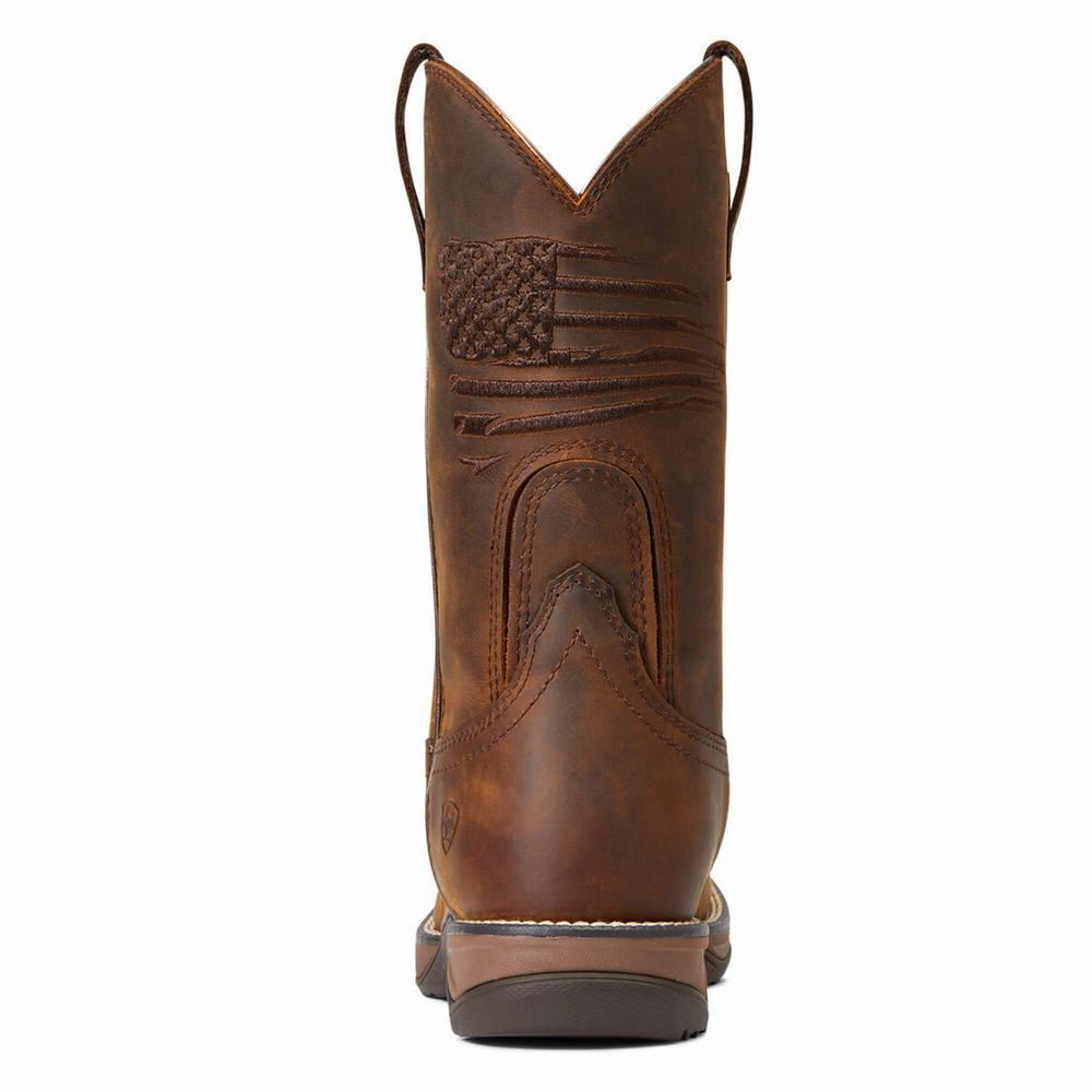 Brown Ariat Anthem Patriot Waterproof Women's Western Boots | JBIU31895