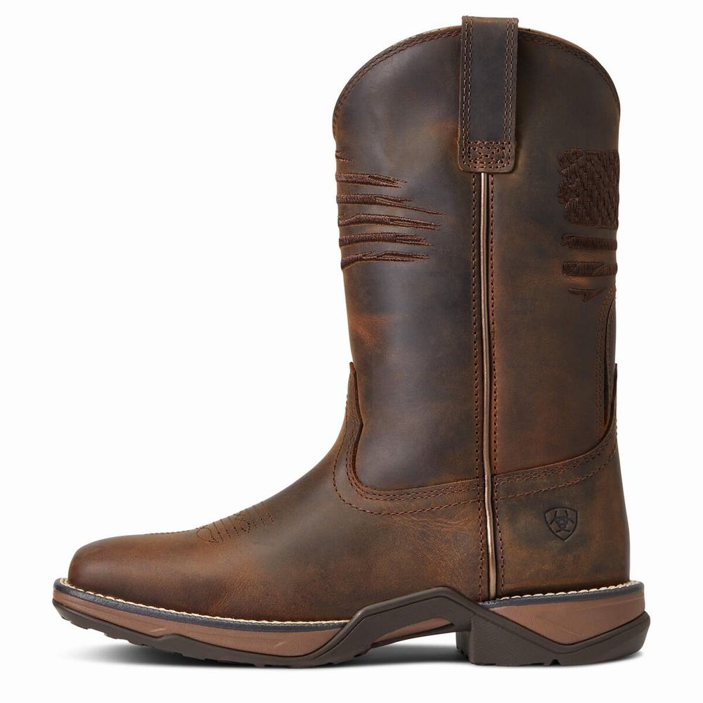 Brown Ariat Anthem Patriot Women's Western Boots | BZGL48702