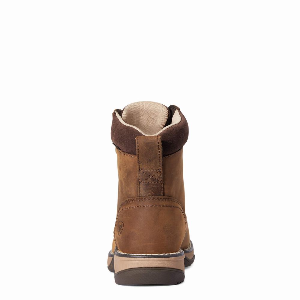 Brown Ariat Anthem Round Toe Lacer Waterproof Women's Western Boots | JMUN98701