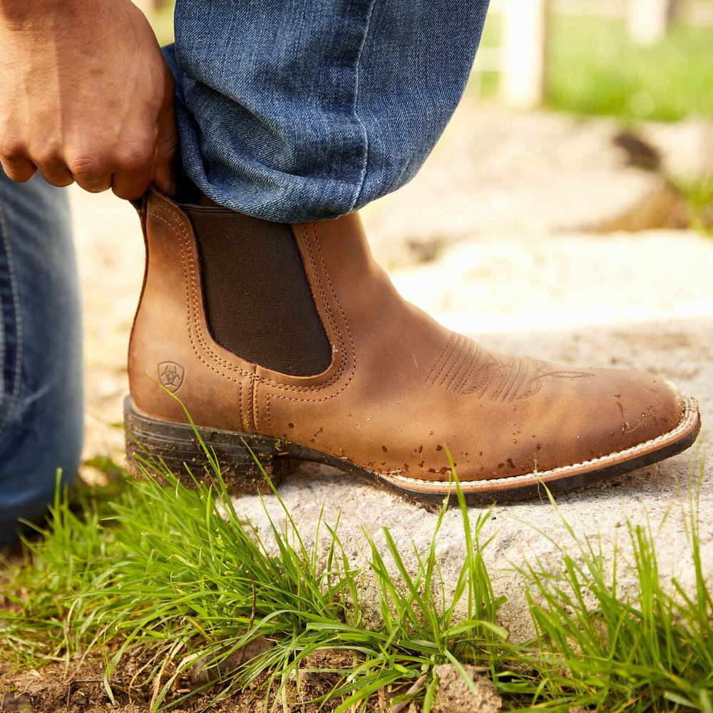 Brown Ariat Booker Ultra Men's Western Boots | NQEM21796