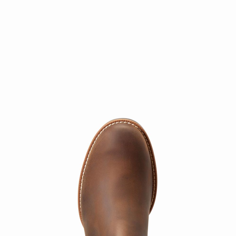 Brown Ariat Booker Ultra Round Toe Men's Dress Boots | LUOG07368