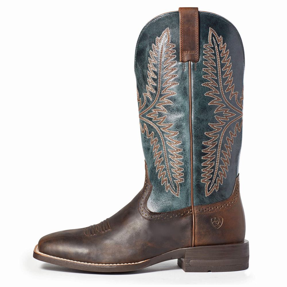 Brown Ariat Caprock Men's Western Boots | EIVO46729