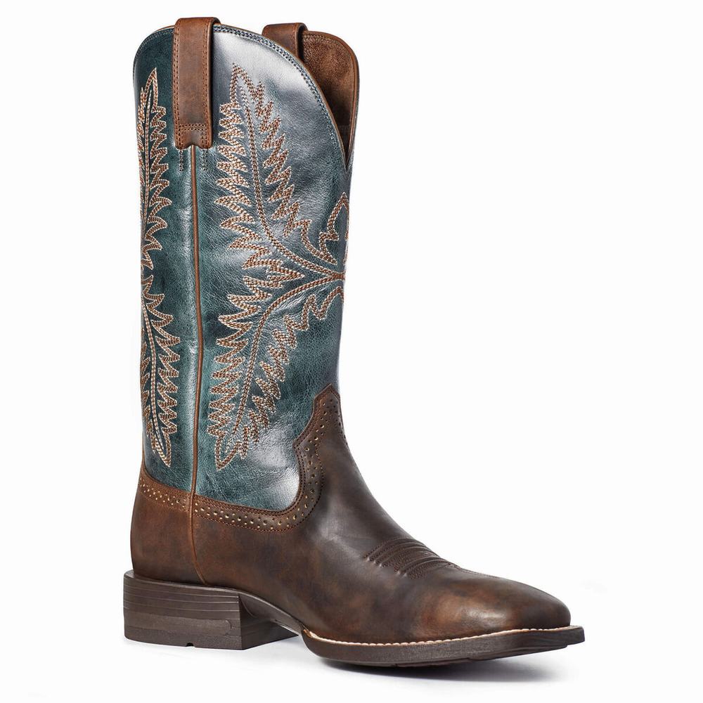 Brown Ariat Caprock Men's Western Boots | EIVO46729