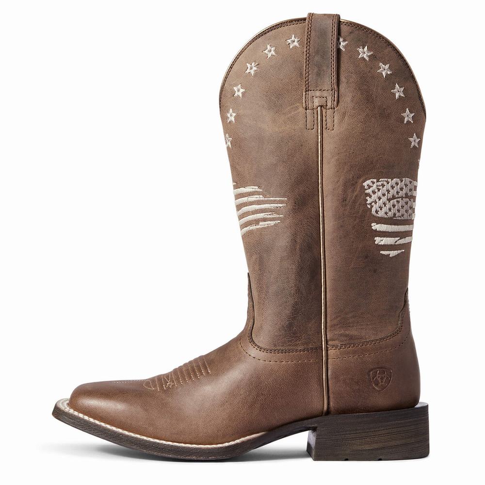 Brown Ariat Circuit Patriot Women's Western Boots | HVKE78506