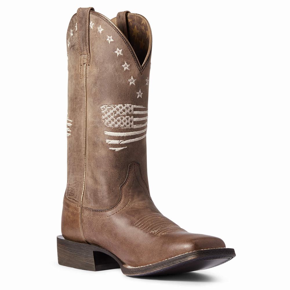 Brown Ariat Circuit Patriot Women's Western Boots | HVKE78506