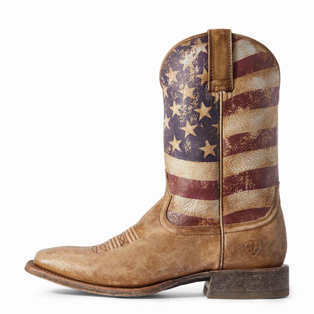 Brown Ariat Circuit Proud Men's Western Boots | ZJYV60735