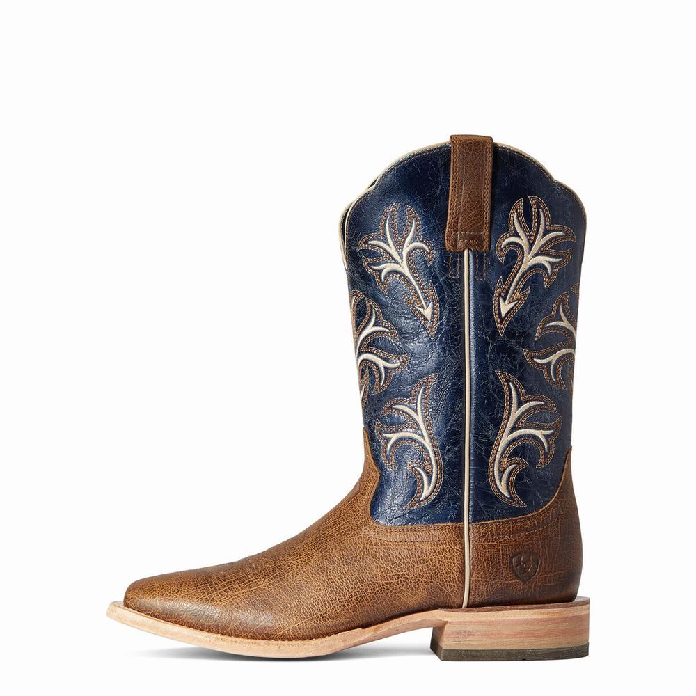 Brown Ariat Cowboss Men's Western Boots | DQUR70346