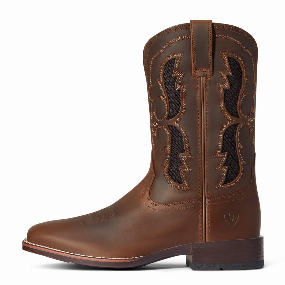 Brown Ariat Dash VentTEK Ultra Men's Western Boots | ZWNK07821