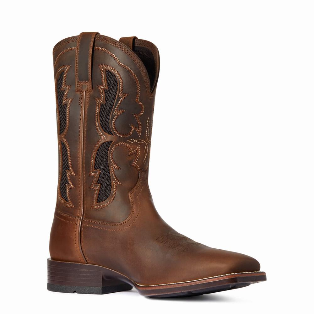 Brown Ariat Dash VentTEK Ultra Men's Western Boots | ZWNK07821