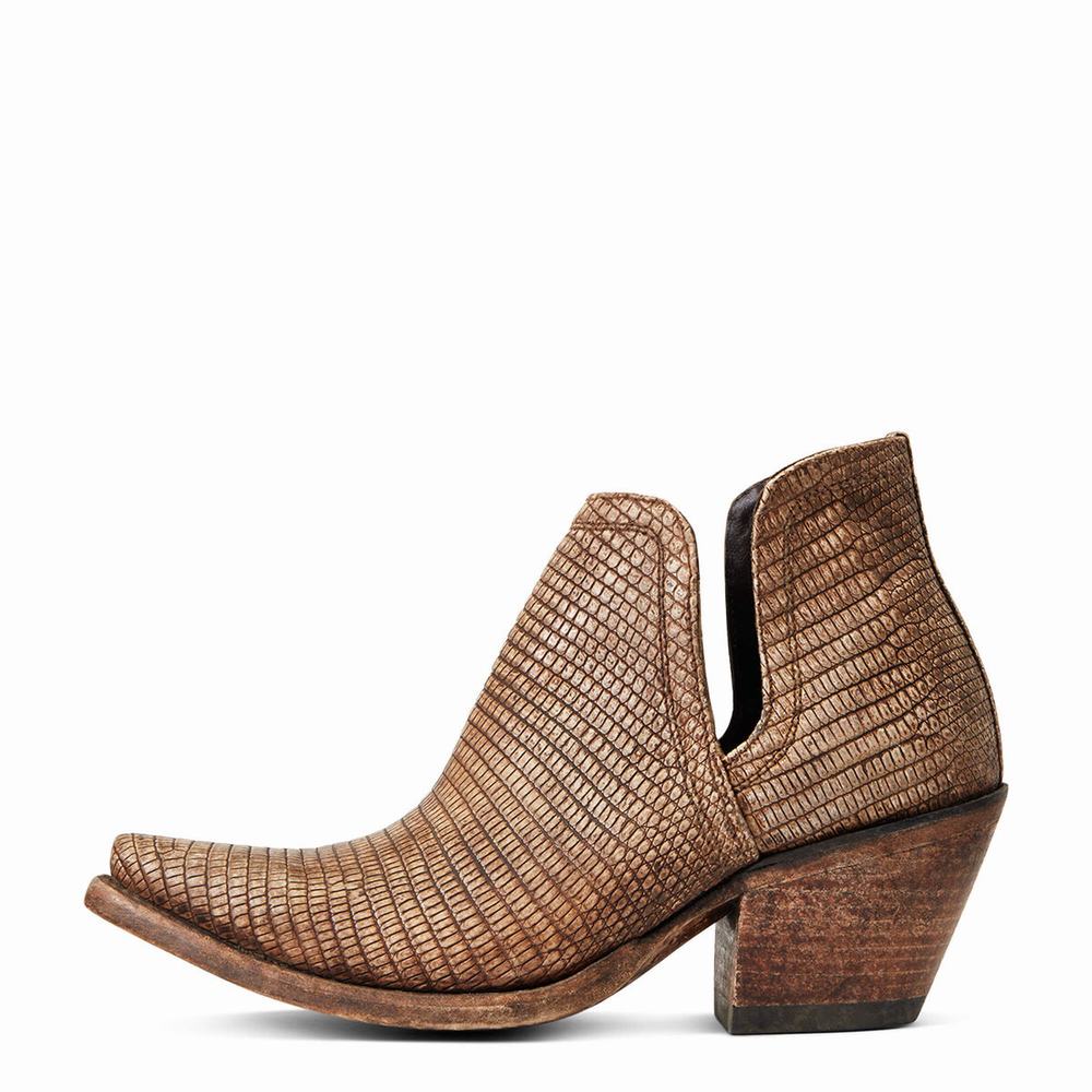 Brown Ariat Dixon Lizard Women's Booties | TNOY28604