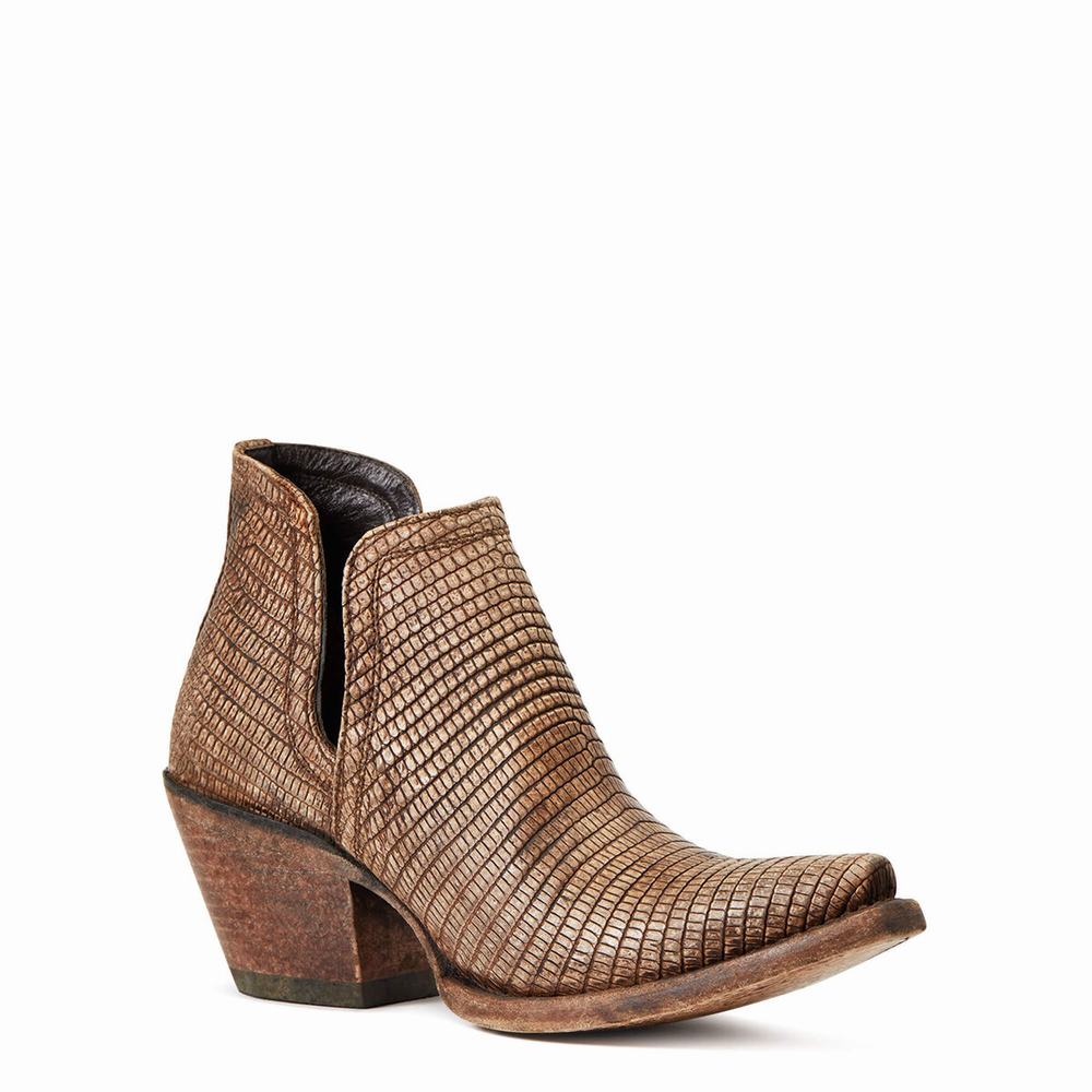 Brown Ariat Dixon Lizard Women's Booties | TNOY28604