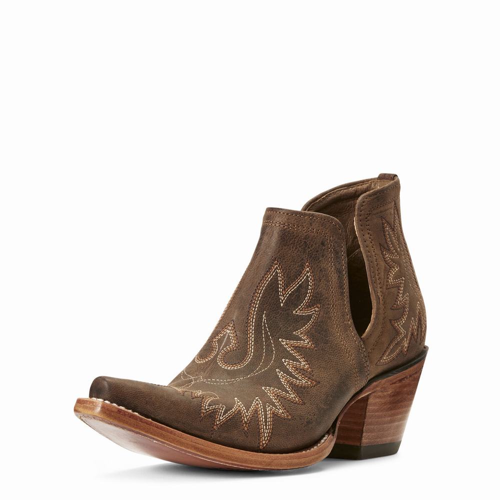 Brown Ariat Dixon Women\'s Booties | TXWE19254