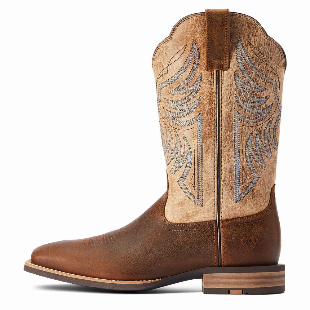 Brown Ariat Everlite Blazin Men's Western Boots | OVAS31964