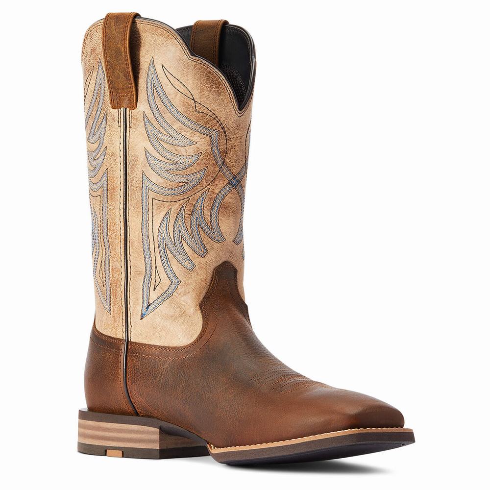 Brown Ariat Everlite Blazin Men's Western Boots | OVAS31964