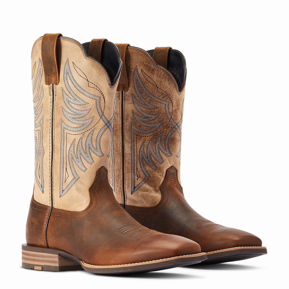 Brown Ariat Everlite Blazin Men's Western Boots | OVAS31964