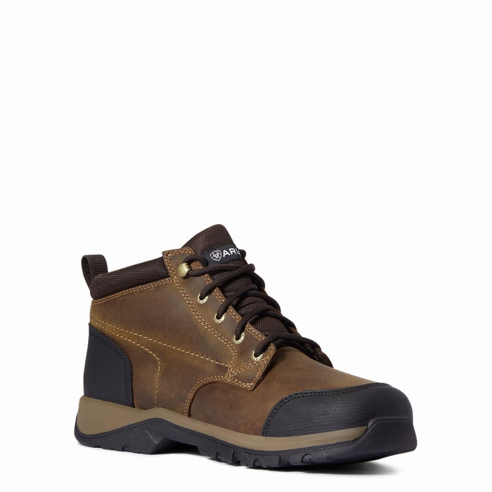 Brown Ariat Farmland Waterproof Men's Hiking Boots | YNLP93851