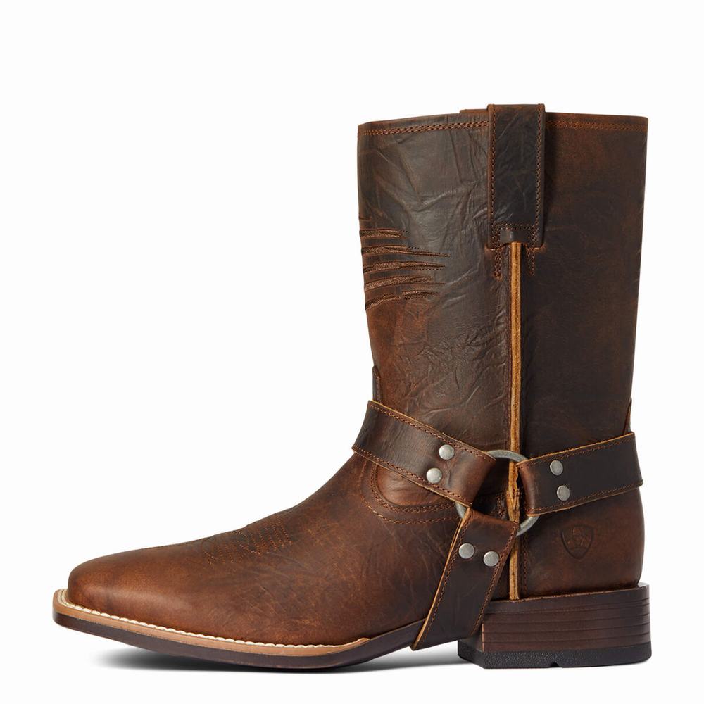 Brown Ariat Harness Patriot Ultra Men's Dress Boots | AVRZ39251