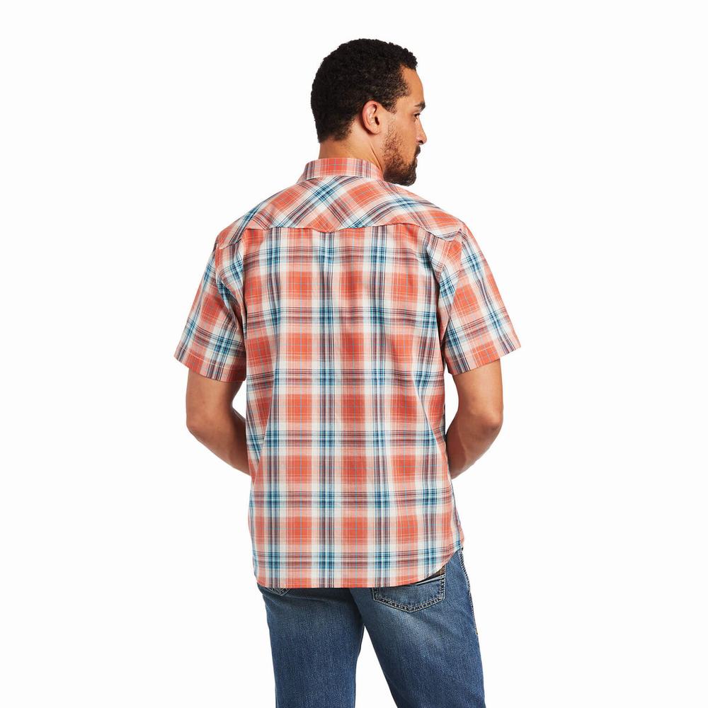 Brown Ariat Hawk Retro Fit Men's Shirts | OHLR72364