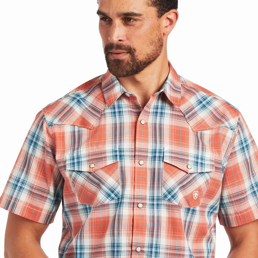 Brown Ariat Hawk Retro Fit Men's Shirts | OHLR72364