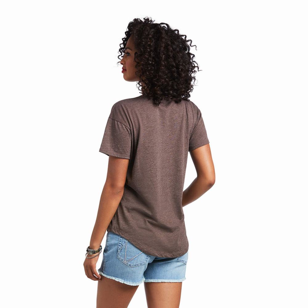 Brown Ariat Hereford Women's Tops | UBXF18206