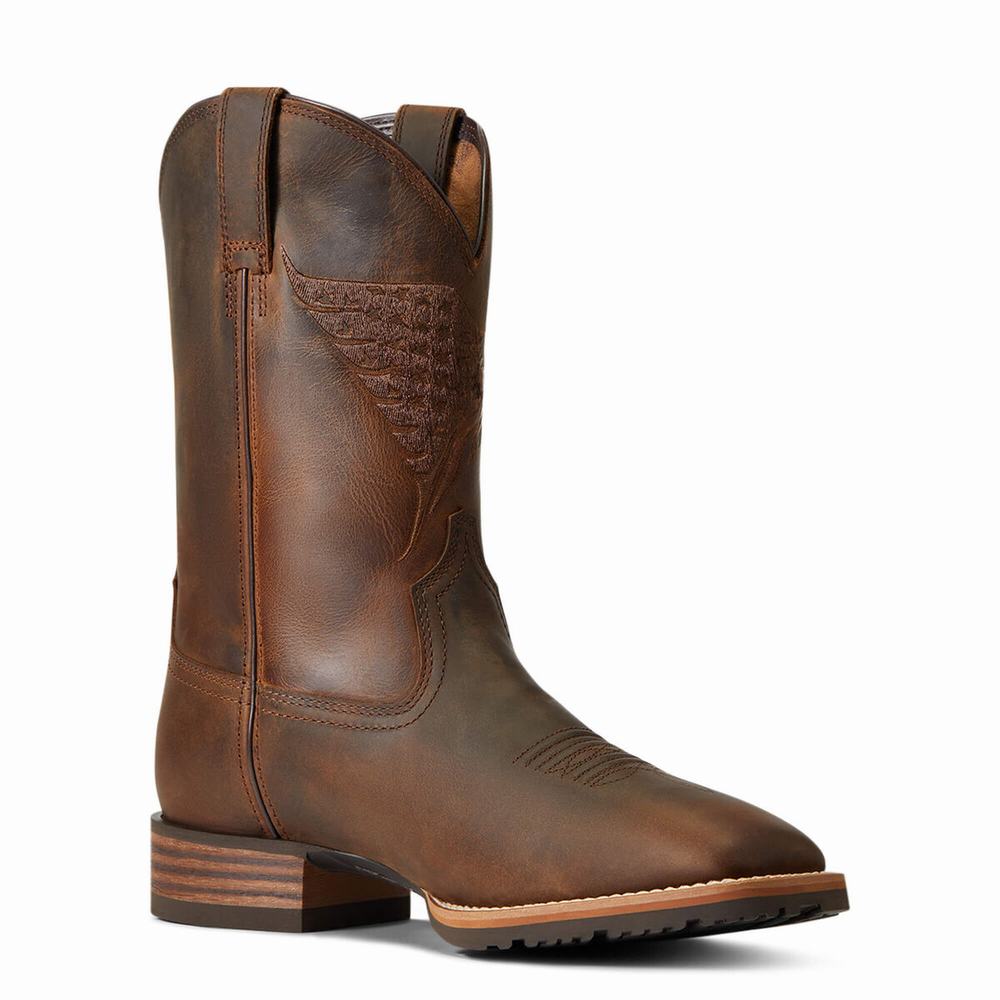 Brown Ariat Hybrid Fly High Men's Western Boots | XZGC29401