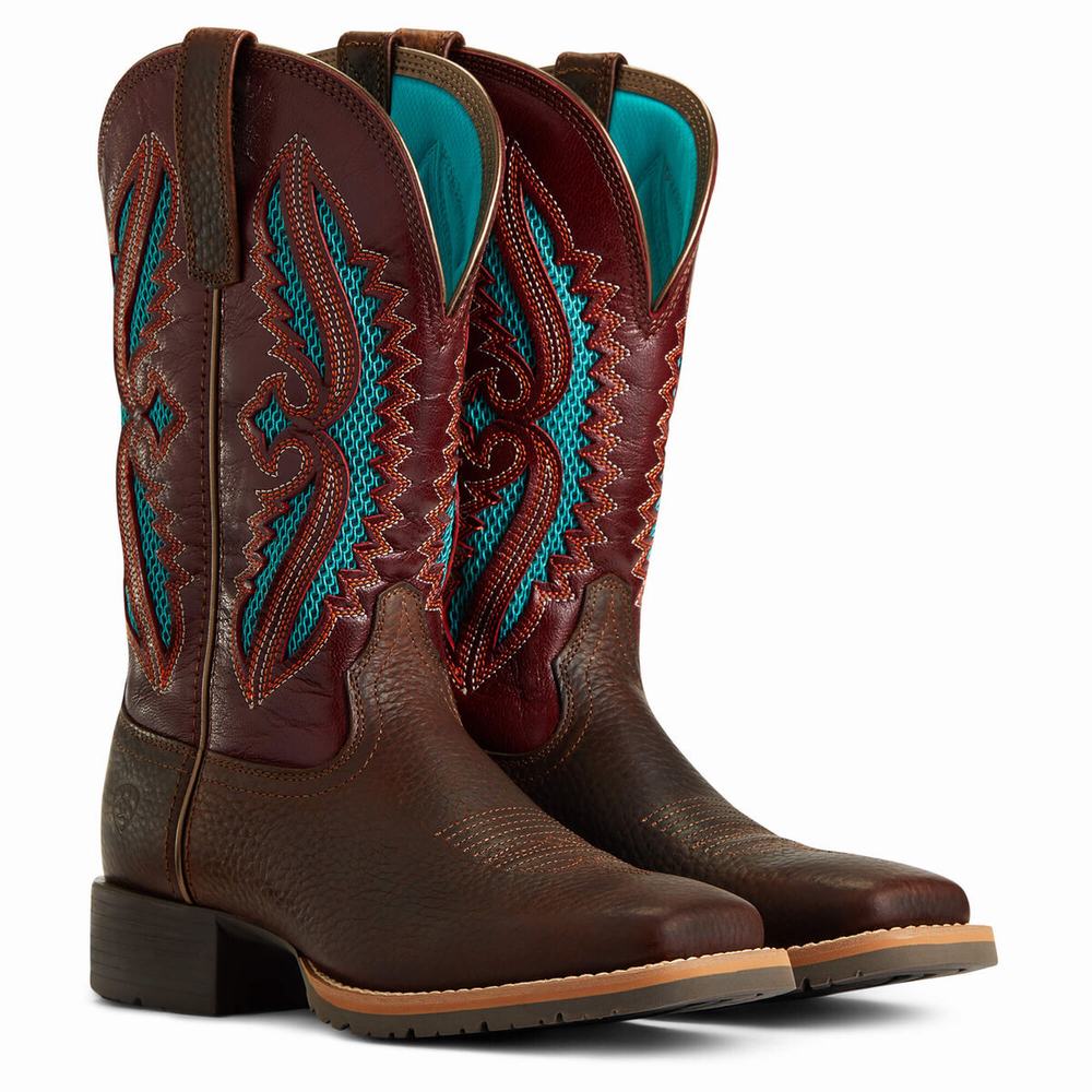 Brown Ariat Hybrid Rancher VentTek 360 Women's Western Boots | EOJY48712