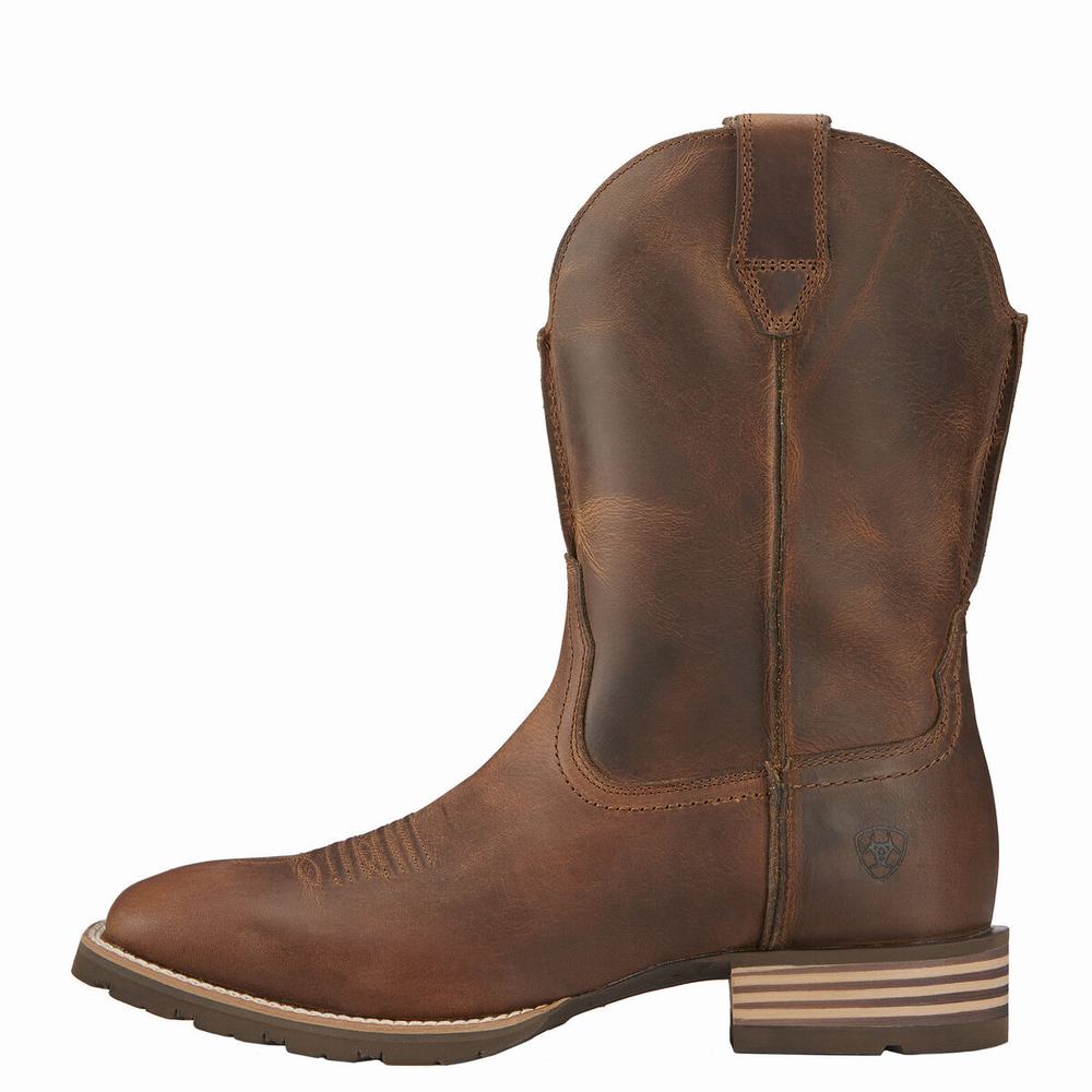 Brown Ariat Hybrid Street Side Men's Western Boots | IGBT01938