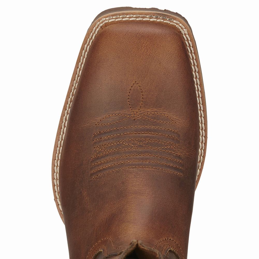 Brown Ariat Hybrid Street Side Men's Western Boots | IGBT01938