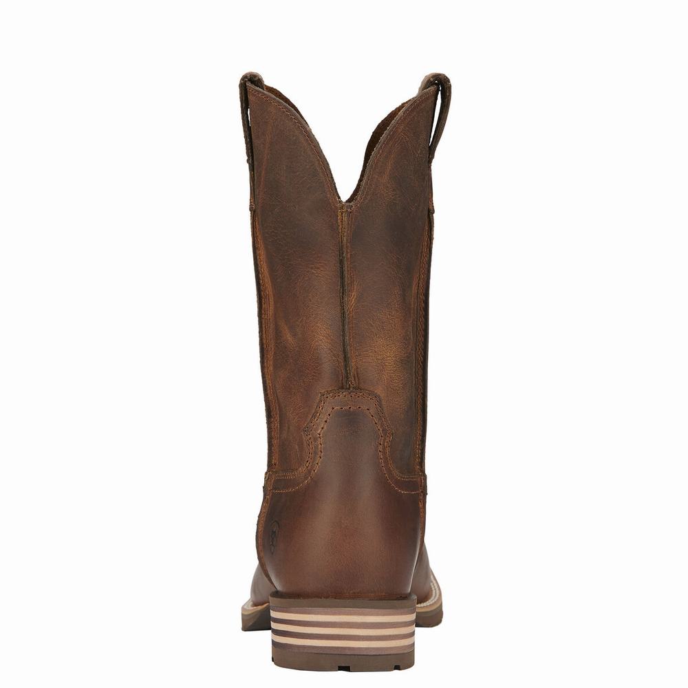 Brown Ariat Hybrid Street Side Men's Western Boots | IGBT01938