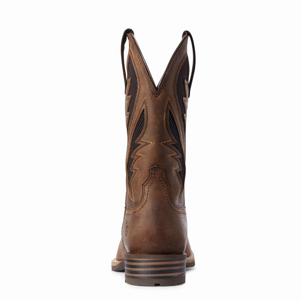 Brown Ariat Hybrid VentTEK Men's Western Boots | PSGB09632