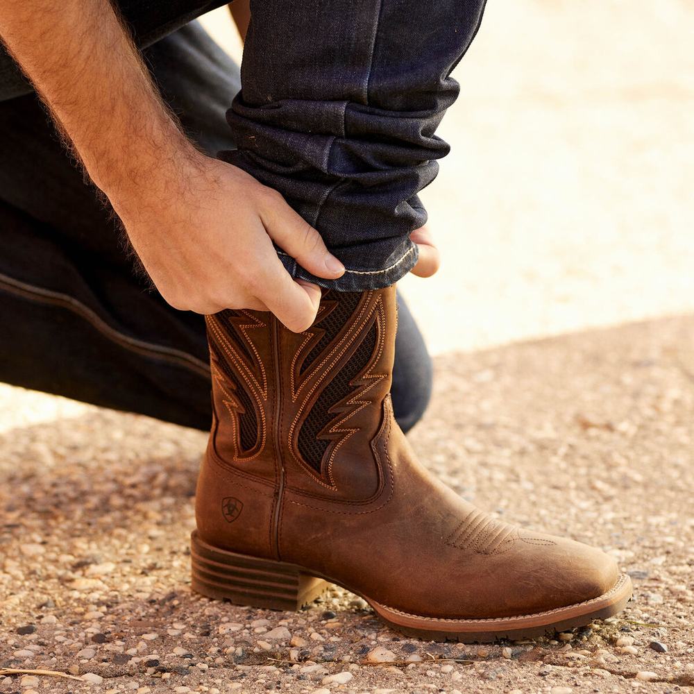 Brown Ariat Hybrid VentTEK Men's Western Boots | PSGB09632