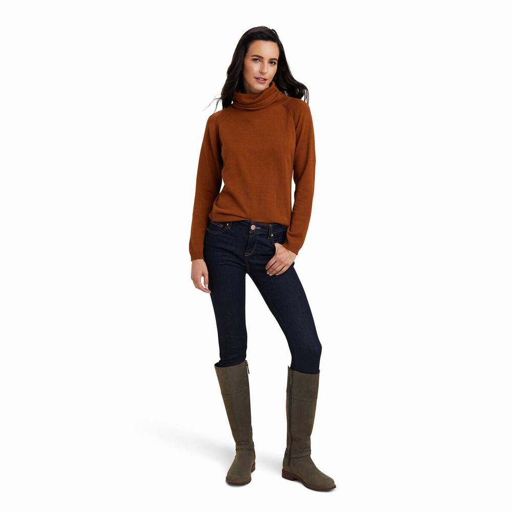 Brown Ariat Lexi Women's Sweaters | VOZT41758