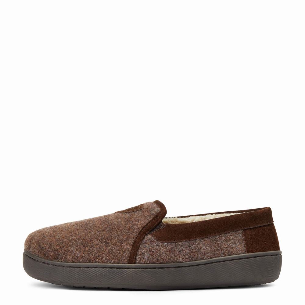 Brown Ariat Lincoln Men's Slippers | CIUW87904