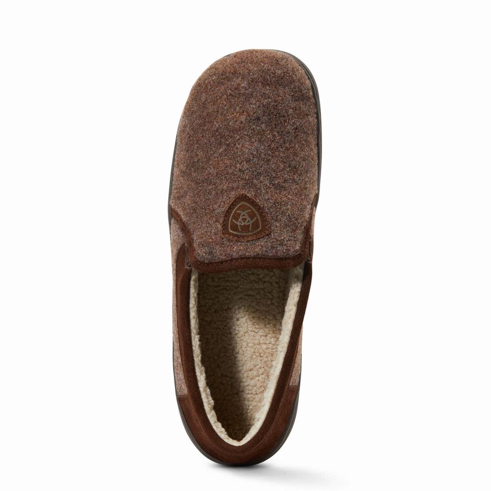 Brown Ariat Lincoln Men's Slippers | CIUW87904