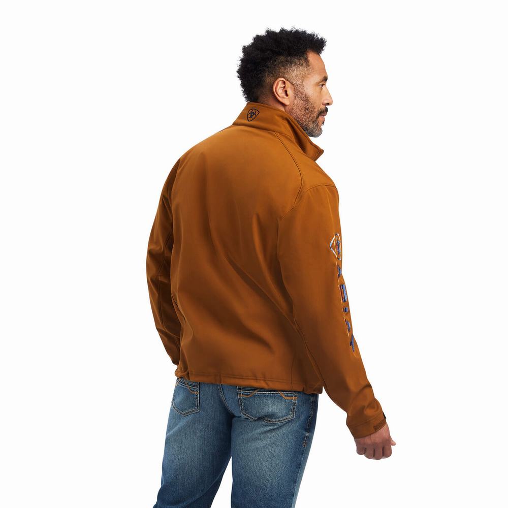 Brown Ariat Logo 2.0 Softshell Men's Jackets | ROEL13870