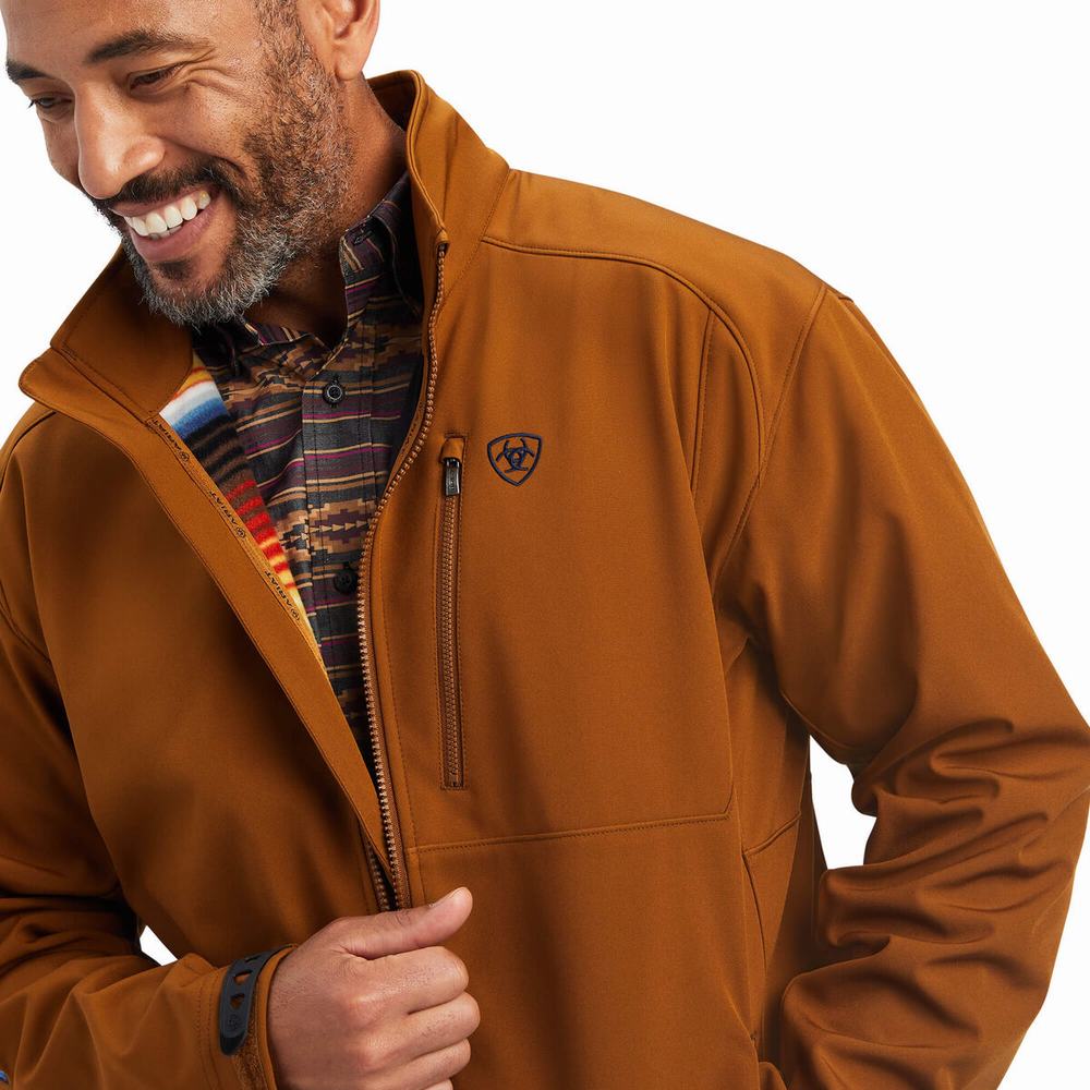 Brown Ariat Logo 2.0 Softshell Men's Jackets | ROEL13870