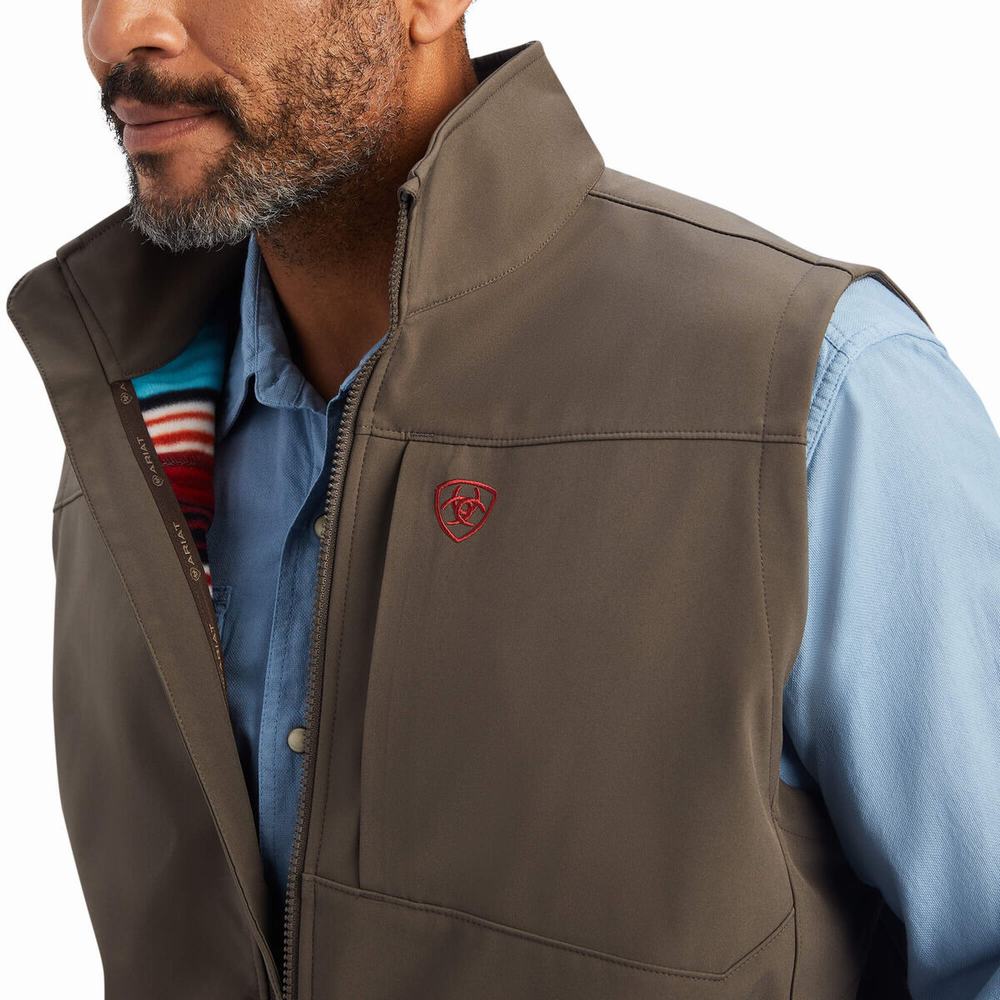 Brown Ariat Logo 2.0 Softshell Men's Jackets | UFYI72109