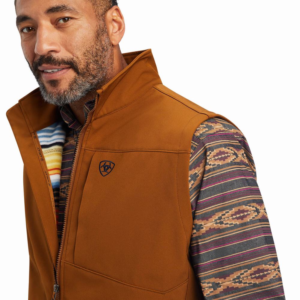 Brown Ariat Logo 2.0 Softshell Men's Jackets | UQVS02874