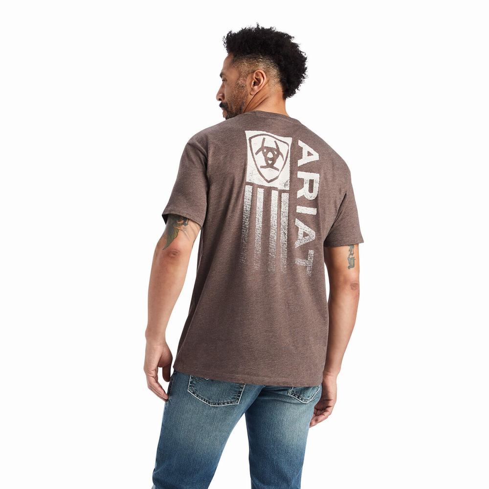 Brown Ariat Minimalist Men's Polo Shirts | YMAF48359