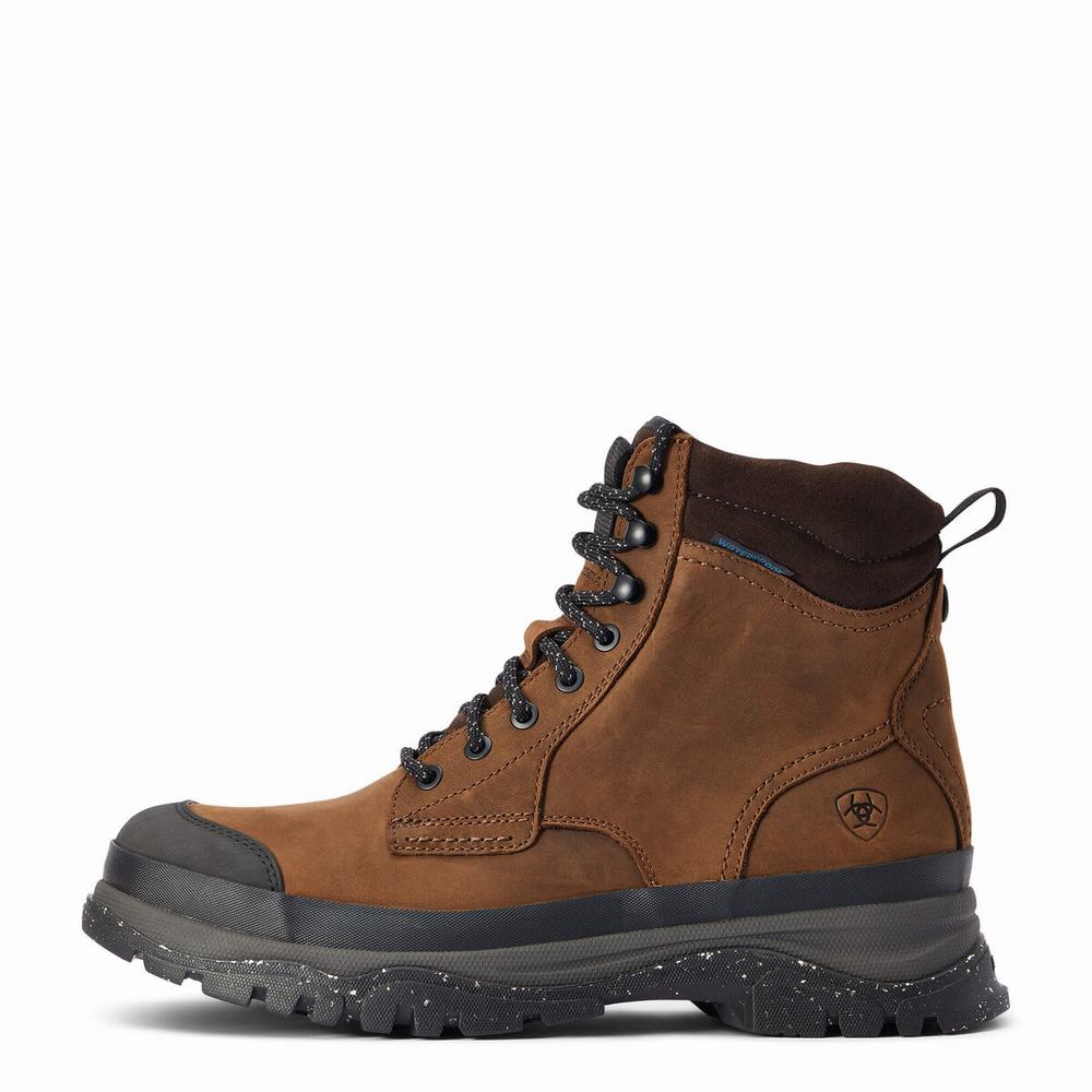 Brown Ariat Moresby Waterproof Men's Hiking Boots | FQUN64827