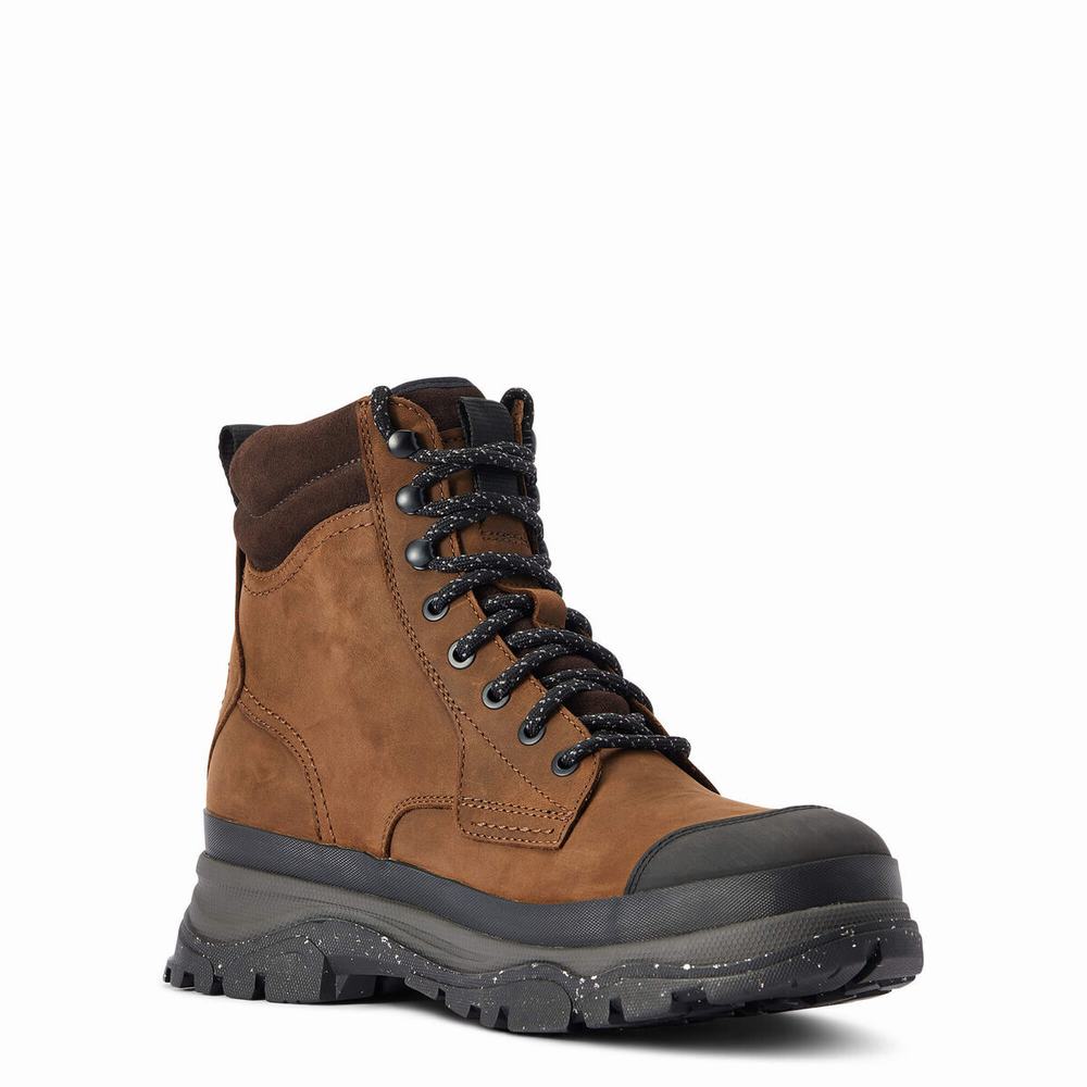 Brown Ariat Moresby Waterproof Men's Hiking Boots | FQUN64827