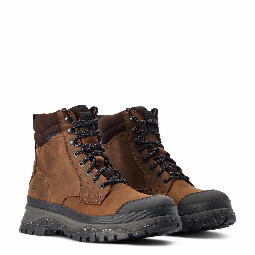 Brown Ariat Moresby Waterproof Men's Hiking Boots | FQUN64827