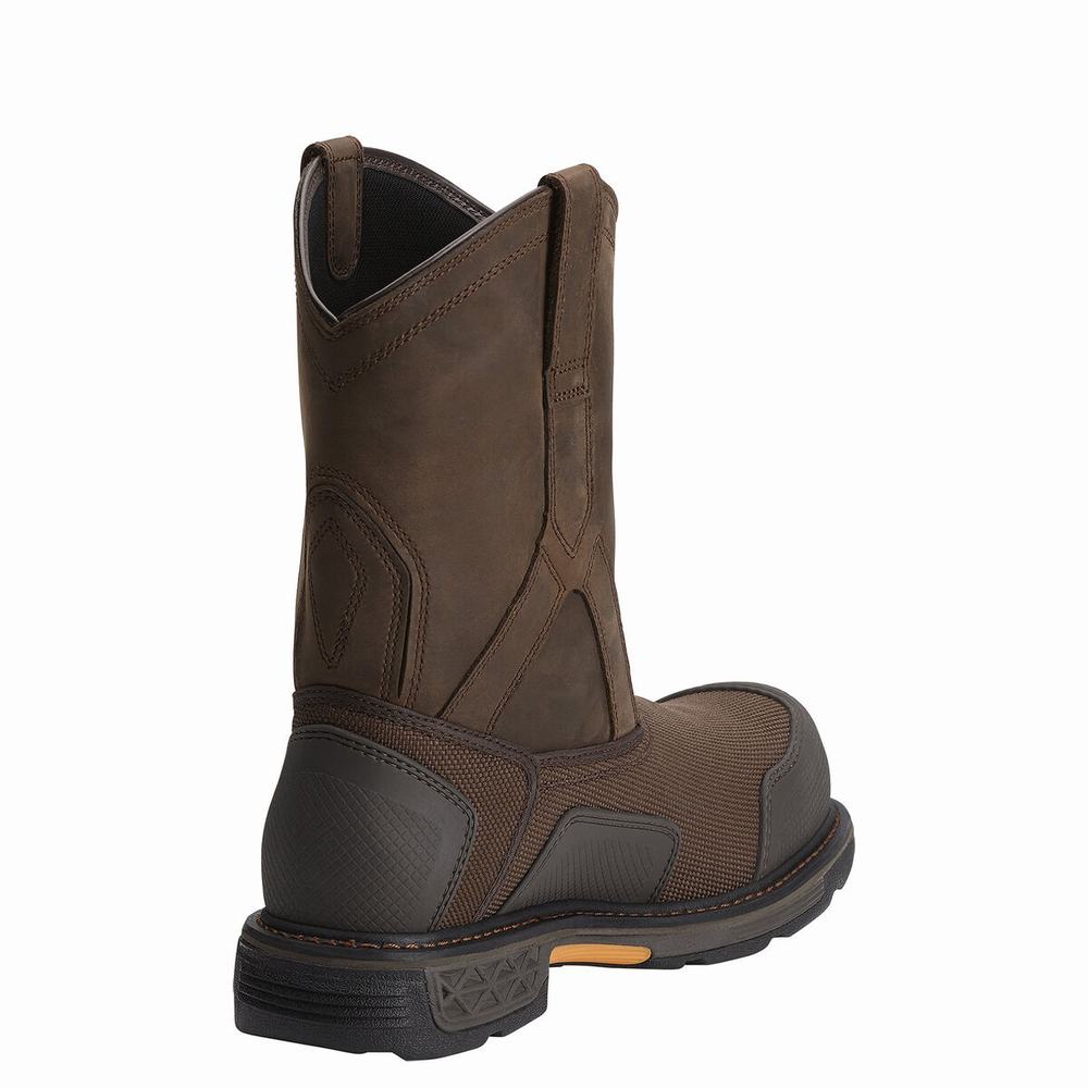 Brown Ariat OverDrive XTR Waterproof Composite Toe Men's Waterproof Boots | RQFD03754